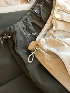 宽松休闲裤 喜欢 户外运动感抽绳工装 日单工厂 女 飙泪啊啊啊