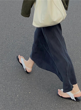 捡漏~牛X货 巨炸裂 垂顺又飘逸的清凉裙女雾面松紧腰铜氨丝半身裙