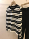复古条纹小猫刺绣套头针织衫 纯元 女 R同款 23秋冬新款 品质