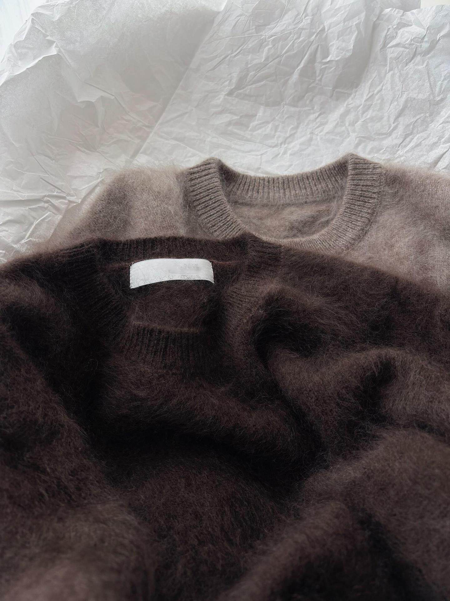 "Super level!" Maillard retro coffee-colored wool fleece sweater for women's winter soft and lazy style knitted sweater thumbnail 4