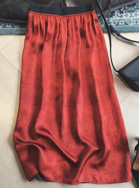 太美了！CHAO级推荐GAO端小众迷人暗红色欧根纱半裙