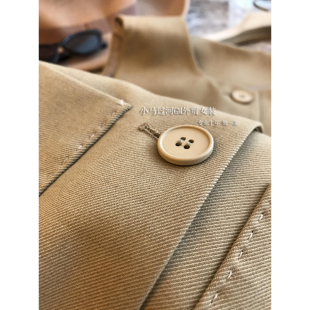 天丝羊毛绗缝宽松圆领短款 巨 马甲女春 C位单品 叠穿