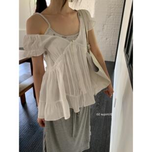 2026夏季新款日系蕾丝花边温柔baby同款显瘦百搭短袖衬衫上衣女