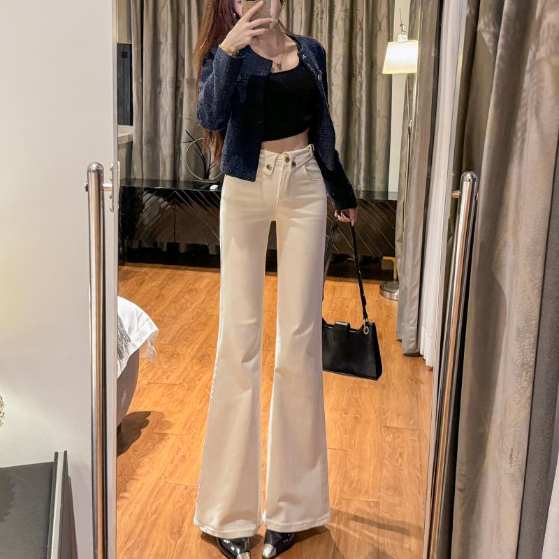 CHAO级推荐！高腰微喇牛仔裤女2025夏季新款浅色薄款小个子百搭裤