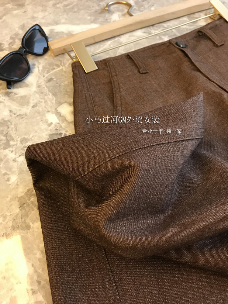 咆哮！篙级感，气质范，牛牛牛！垂坠高腰阔腿镰刀休闲西裤女