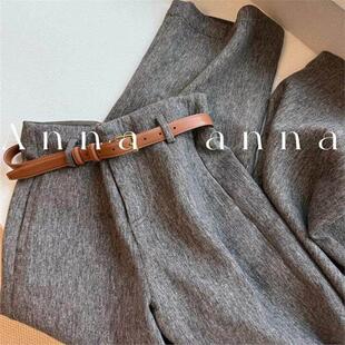 高腰百搭阔腿长裤 CHAO级 2025秋季 裤 老钱风高端灰色直筒西装