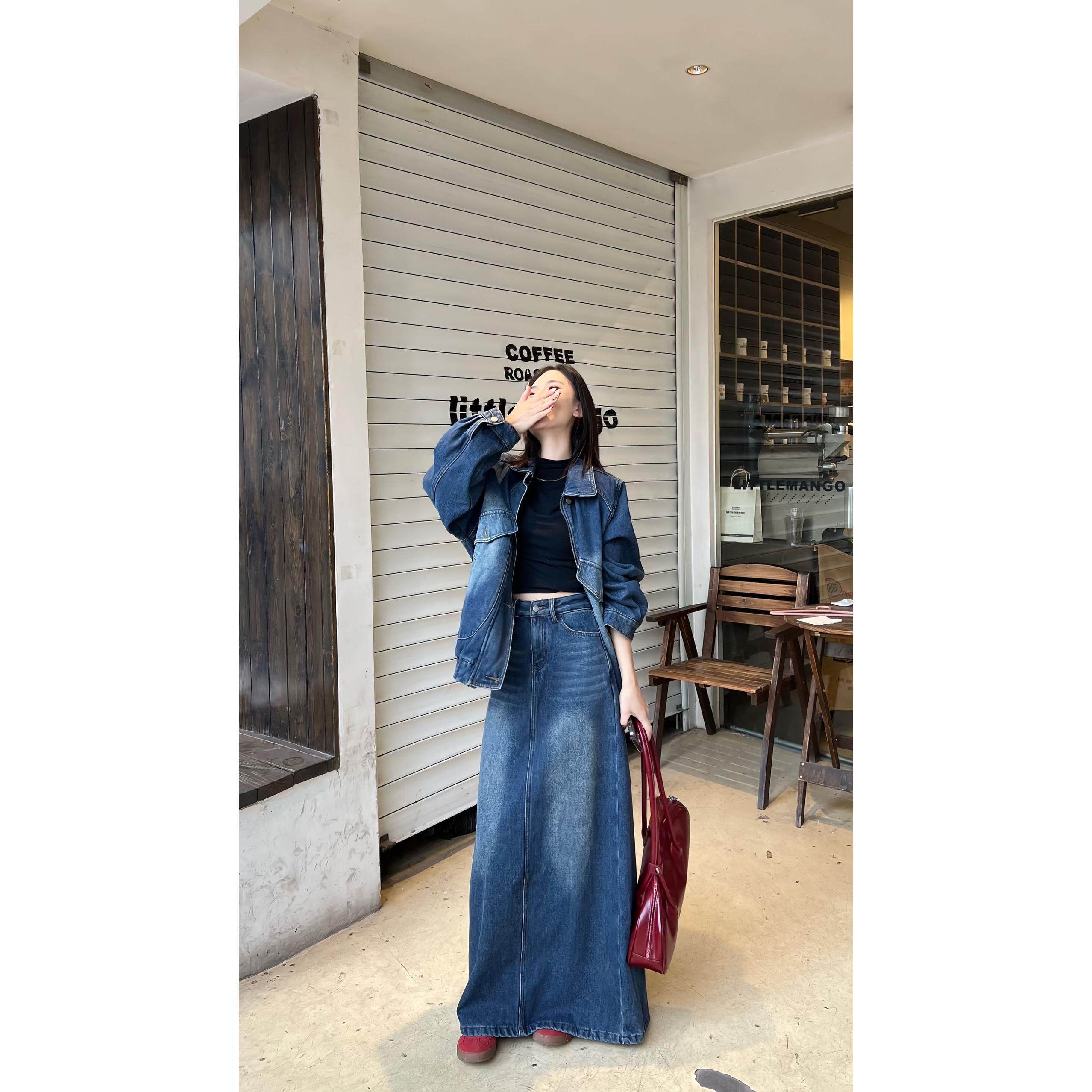 牛X货 巨炸裂！今年流行韩系复古加绒牛仔外套+开衩半身裙套装女,女装/女士精品,时尚套装,淘宝优惠券,粉丝福利购,淘宝优惠卷