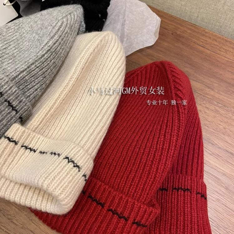 休闲新款羊绒立体圆顶帽纯色复古