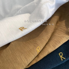 随便穿，随便搭！！！R单45竹节棉刺绣小猪宽松圆领短袖T恤女2025