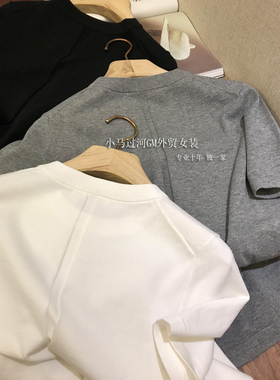 R*W专柜品质，墙裂推！后中缝设计圆领微宽松气质短袖T恤女2024春