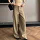 女垂感直筒微喇长裤 牛X货 阔腿裤 老钱风休闲气质西装 子 巨炸裂