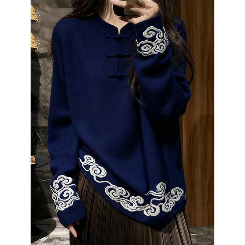 新中式女装国风毛衣气质高级感超好看针织内搭上衣女2025秋季新款