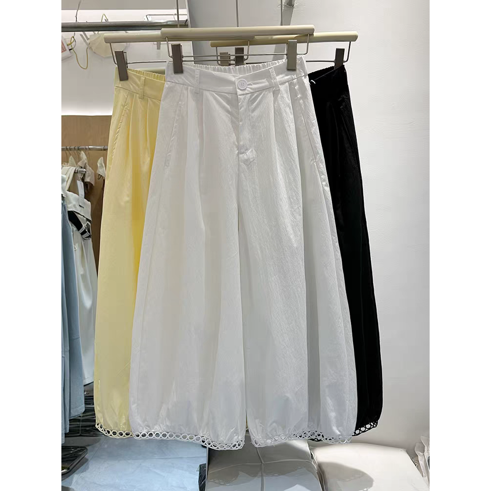 镂空花边灯笼九分裤 高腰口袋休闲气球裤 宽松阔腿大脚裤 夏女薄,女装/女士精品,休闲裤,淘宝优惠券,粉丝福利购,淘宝优惠卷