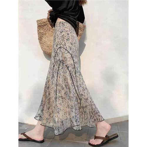 牛X货 巨炸裂！彩色晕染印花半身裙女夏季高级感气质显瘦A字长裙