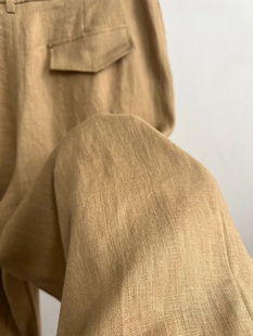 老钱风咖色亚麻阔腿裤 穿出街拍感大长腿 子女 渠道货 巨炸裂