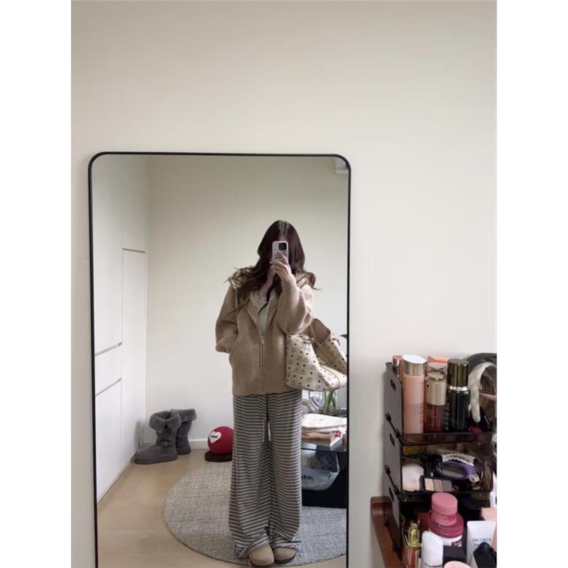 连帽毛衣外套女秋冬季小个子韩系宽松外穿慵懒风长袖针织开衫上衣