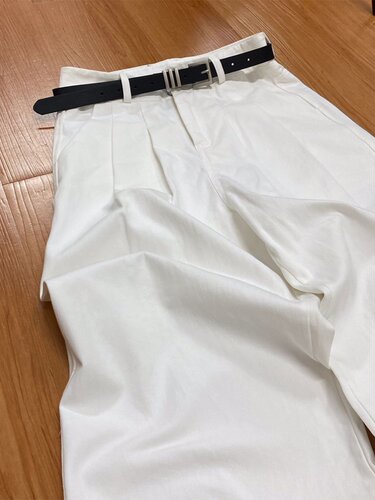 品牌专柜高端女装外贸宽松显瘦百搭慵懒小个子白色阔腿牛仔裤女