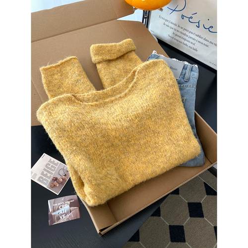 怒推！外贸单品质，2025秋冬新款穿搭宽松毛衣女慵懒风软糯糯上衣