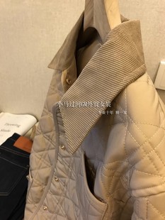 翻领宽松洋气压纹外套女 复古菱格 直接封神 穿N年都不过时