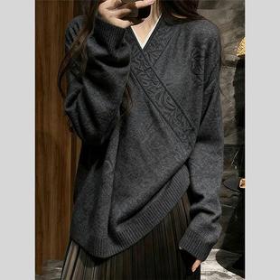 新中式国风毛衣高级感超好看针织上衣女2025秋冬新款今年流行爆款