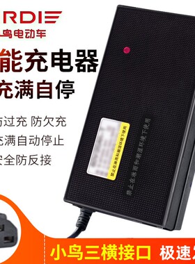 适用于小鸟电动车电瓶智能断电充电器48V12AH60V64V72V20AH充电器