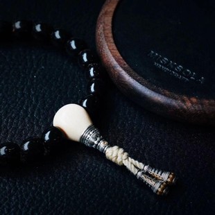 文玩藏传佛珠念珠S925纯银佛塔镀金佛塔星月菩提凤眼菩提佛塔三通