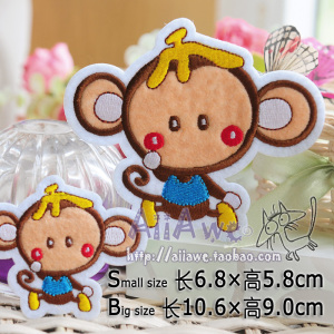 调皮的小猴子亲子装刺绣衣服装饰贴布贴花修补丁贴DIY手工配件