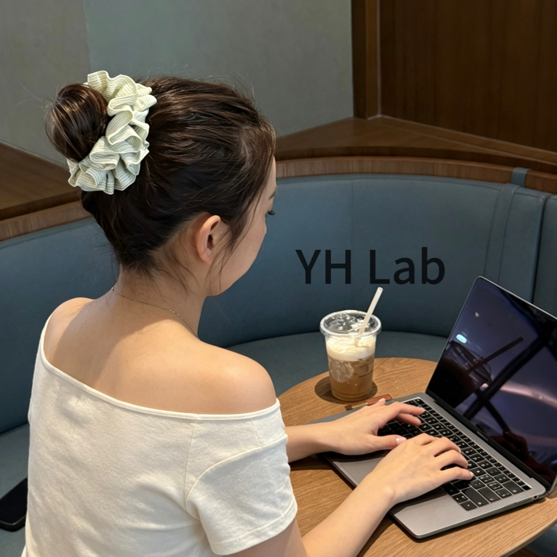 韩系ins风复古格纹双层发圈