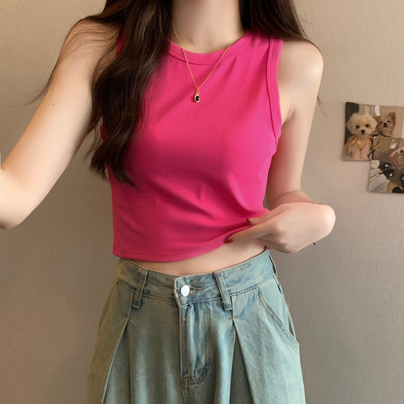 美式短款修身吊带背心女夏季外穿图片