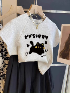 t恤女款 气质上衣2026新款 夏季 时尚 设计感小众修身 欧货高级感短袖