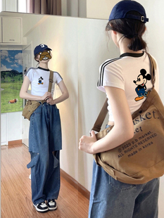 女生学院风夏季 三条杠修身 显瘦短袖 t恤衫 上衣ins 超火别致洋气短款