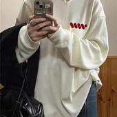 女士秋冬宽松显瘦v领t恤上衣遮屁股洋气 打底衫 美式 oversize中长款