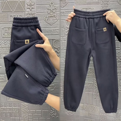 2025秋冬加绒加厚哈伦裤九分卫裤