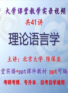 陈保亚《理论语言学》北京大学视频+课件ppt考研考博专升本