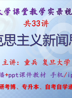 童兵《马克思主义新闻思想》复旦大学视频+课件ppt教材考研考博