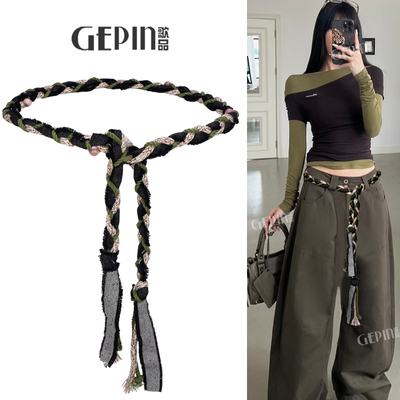 波西米亚民族风编织腰绳配饰皮带