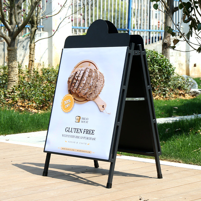 户外双面广告展示牌适用于星巴克防风海报架落地式a字板a屏展架