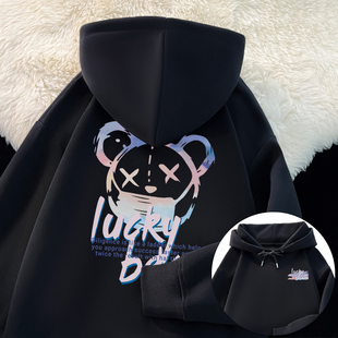 潮牌高端印花宽松百搭连帽上衣服 卫衣男女款 时尚 简约休闲重磅长袖