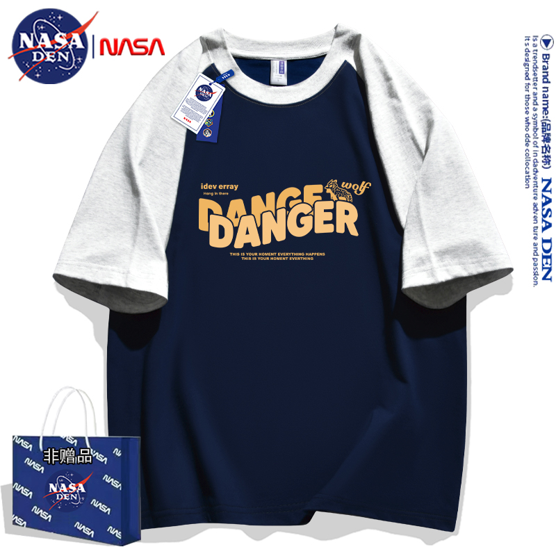 NASA联名美式重磅纯棉短袖T恤女