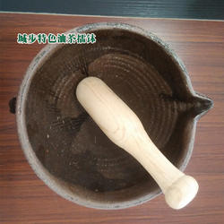 油茶擂钵 打油茶工具2件套装手工瓦 城步特色厨房苗侗家油茶工具