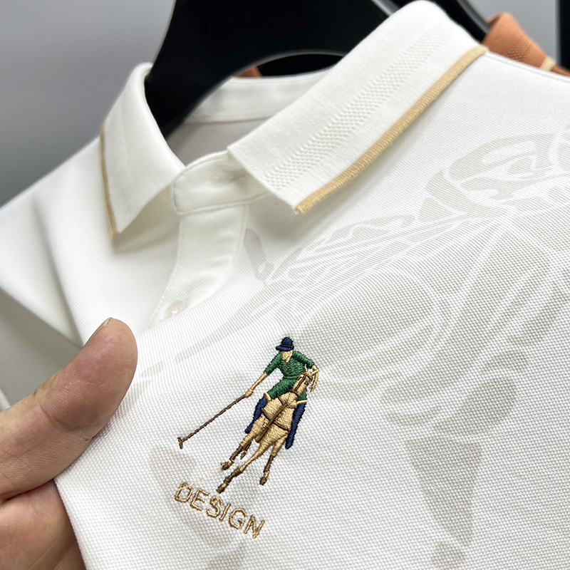 2022新款秋装保罗品牌长袖t恤男春秋季高端丝光棉polo衫男装翻领