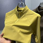 内里薄绒拉链卫衣男半高领t恤男长袖 潮 运动休闲打底衫 秋冬季 男士