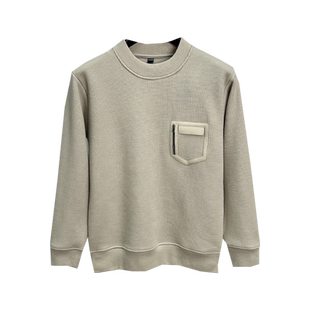 拉链带皮拼接卫衣男秋冬季2023新款加绒加厚t恤男长袖圆领打底衫