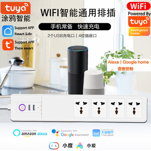 ZigBee英規美規排插GoogleHomeAlexa 涂鴉智能手機APP控制WiFi