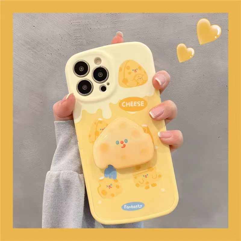 ins风奶酪芝士带支架小胖妹适用荣耀400/300pro/90GT/80/X70手机壳50全包畅玩60plus创意magic7女x60i保护壳