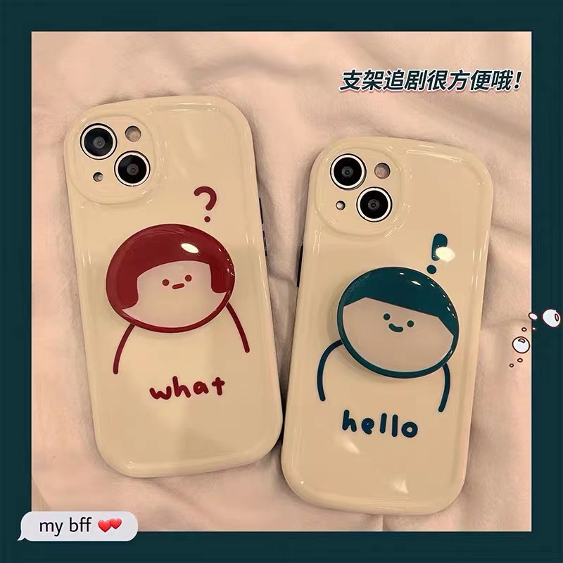 可爱卡通情侣带支架小胖妹适用华为nova14/nova13/11se手机壳nove12S/nova10/9畅享80麦芒40新款男女保护壳
