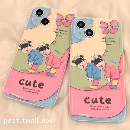 可爱卡通迷你兔子女孩小胖妹适用oppo findx9/findx8/findx7pro/x5/x3/findx6手机壳K11x女k12全包k9防摔