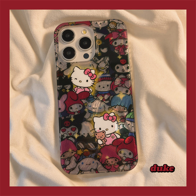 三丽鸥闪光kt羽纱 IMD适用华为P80/pura70pro手机壳P60/P50手机壳P40女Mate70新款mate50/60/30高级感保护壳