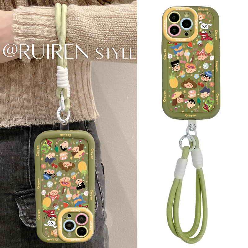 满屏蜡笔小新带腕带适用华为nova14pro/13/12pro/11手机壳nova10全包nova9防摔泡芙nova8/7情侣新款创意男女