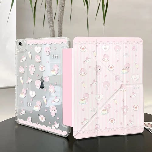 布丁小羊皮埃诺Y+3折适用ipad11保护套air8女2026新款ipad10带笔槽11寸防摔13亚克力10.9苹果平板保护壳mini7